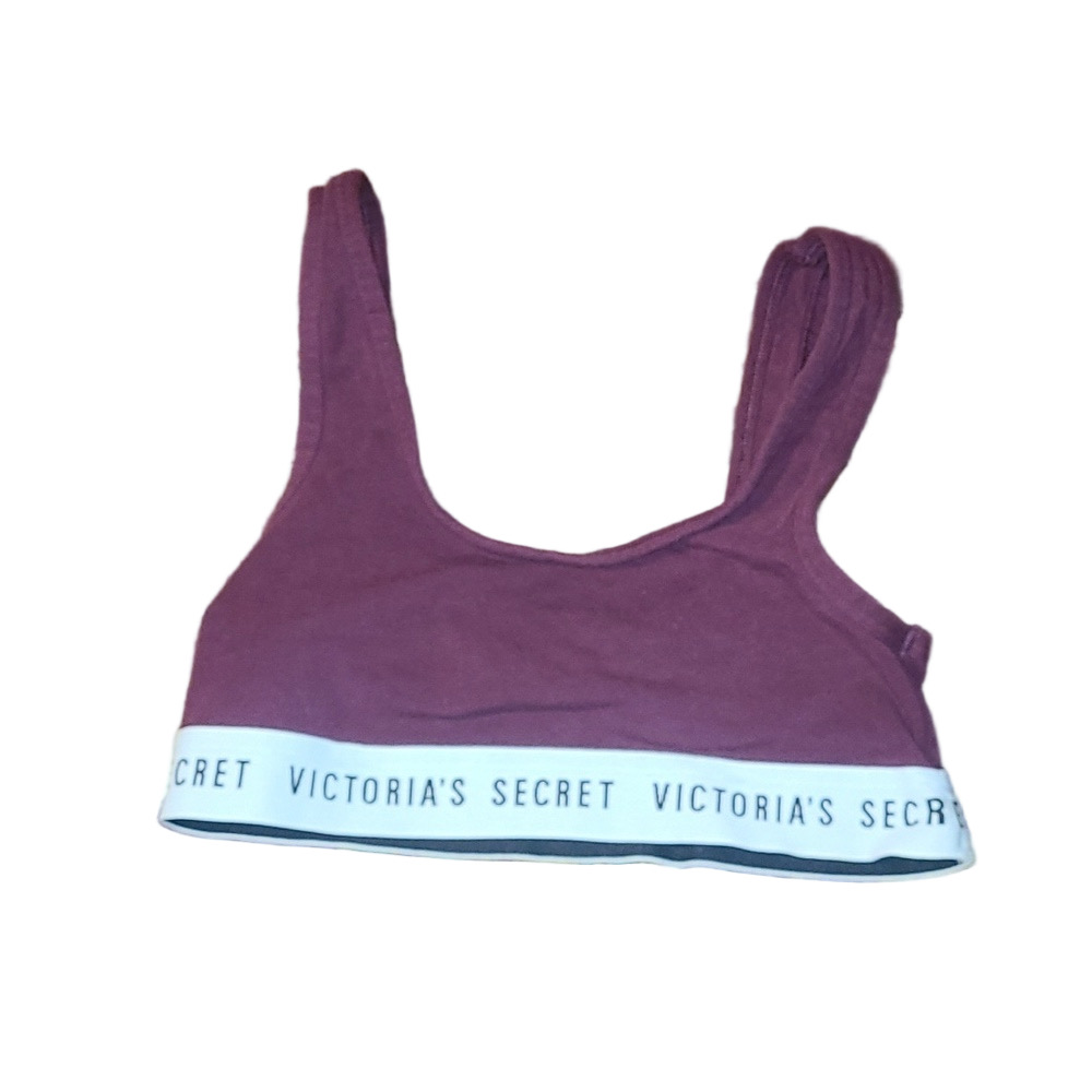 Victoria’s Secret Maroon Logo Band Scoop Neck Bralette SIZE XS